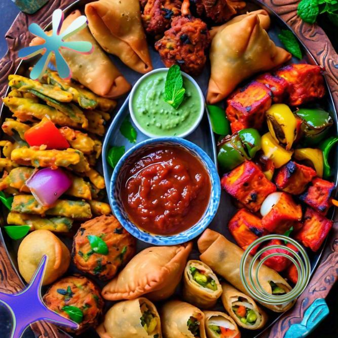 Indian Appetizers Non-Vegetarian Background
