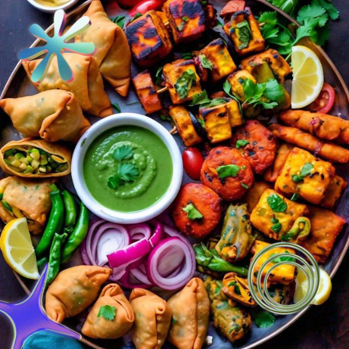 Indian Appetizers Vegetarian Background
